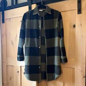BB Dakota Steve Madden Black and Olive Plaid Jacket